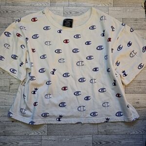 Champion Girls Oversized Cropped T-Shirt Size Large